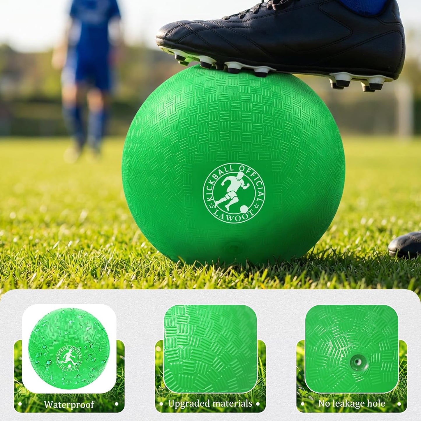 Skiennix 10-Inch Kickball Set - Durable Playground Dodgeballs for Kids | Pack of 3 with Pump