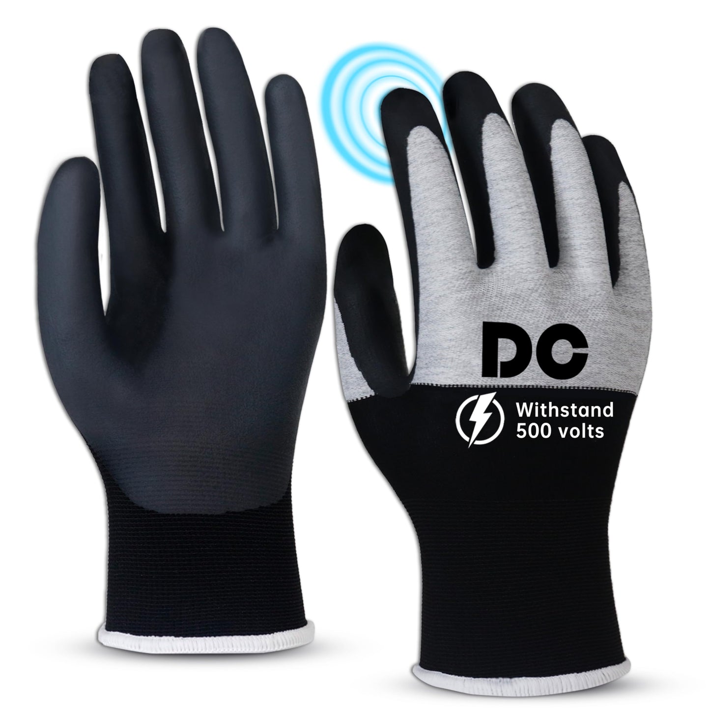 Insulated Electrician Gloves 500V Touch-Screen Voltage/Flame Retardant Work Gloves, Electrical Rubber Non-slip Texture Design for Electricians Prevent Shock