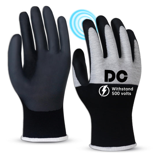 Insulated Electrician Gloves 500V Touch-Screen Voltage/Flame Retardant Work Gloves, Electrical Rubber Non-slip Texture Design for Electricians Prevent Shock