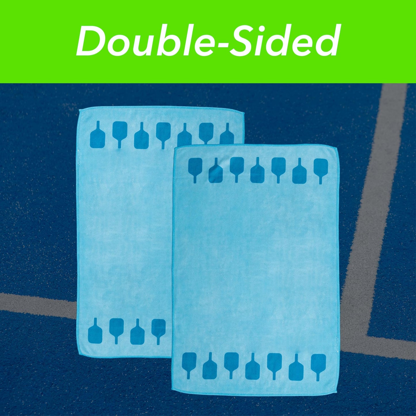 Pickleball Towel – Microfiber Sports Towel with Pickleball Pattern – Quick-Dry Sweat Towel for Pickleball Players, Accessories & Gifts (Teal Pickleball Paddles)