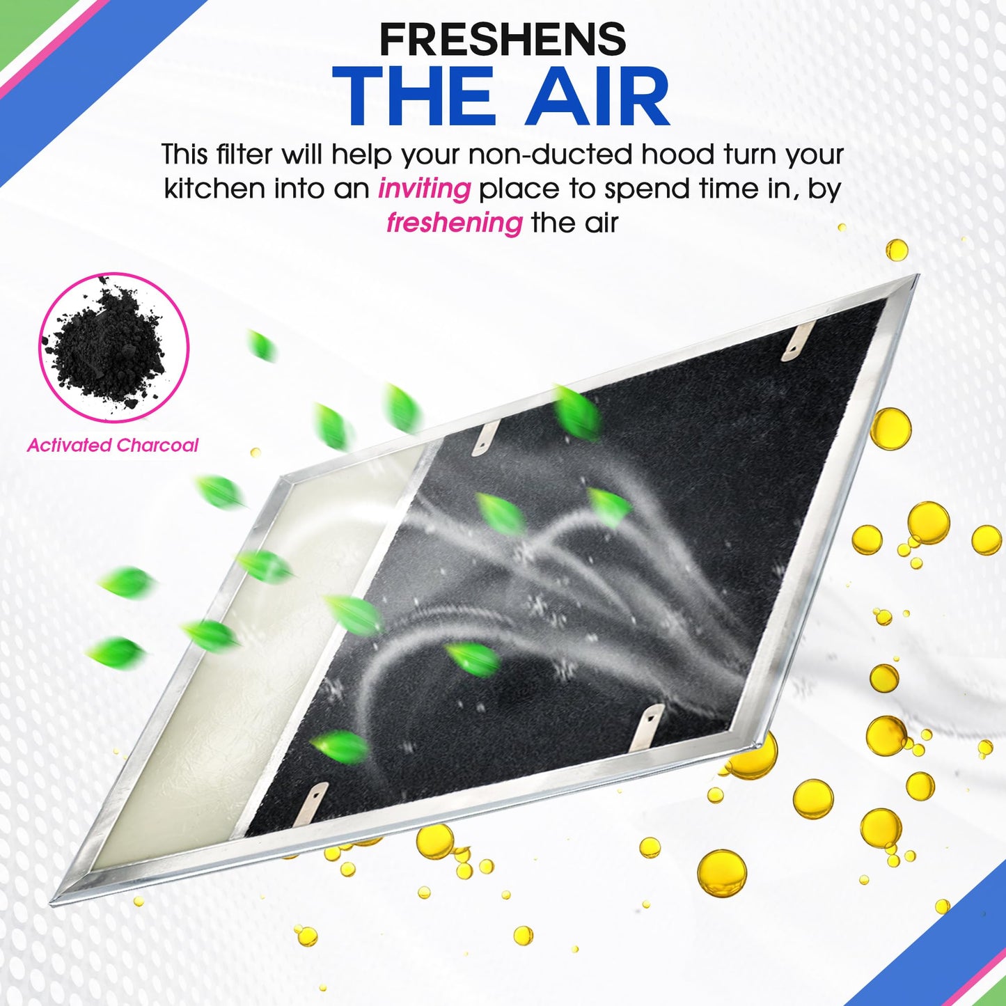 Range Hood Charcoal Filter 7.75” x 10.5” - Fits Broan and Nutone BP58 For 43000 Series Range Hoods - Broan Range Hood Filter Replacement - Carbon Stove Vent Fan Filters Removes Kitchen Odors (3-Pack)