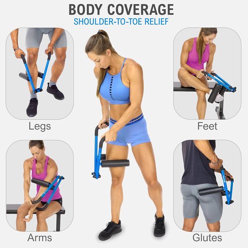 DoubleUP Roller Therapy Kit - Muscle Massager with Lever-Action Control | Quick-Change Rollers - White
