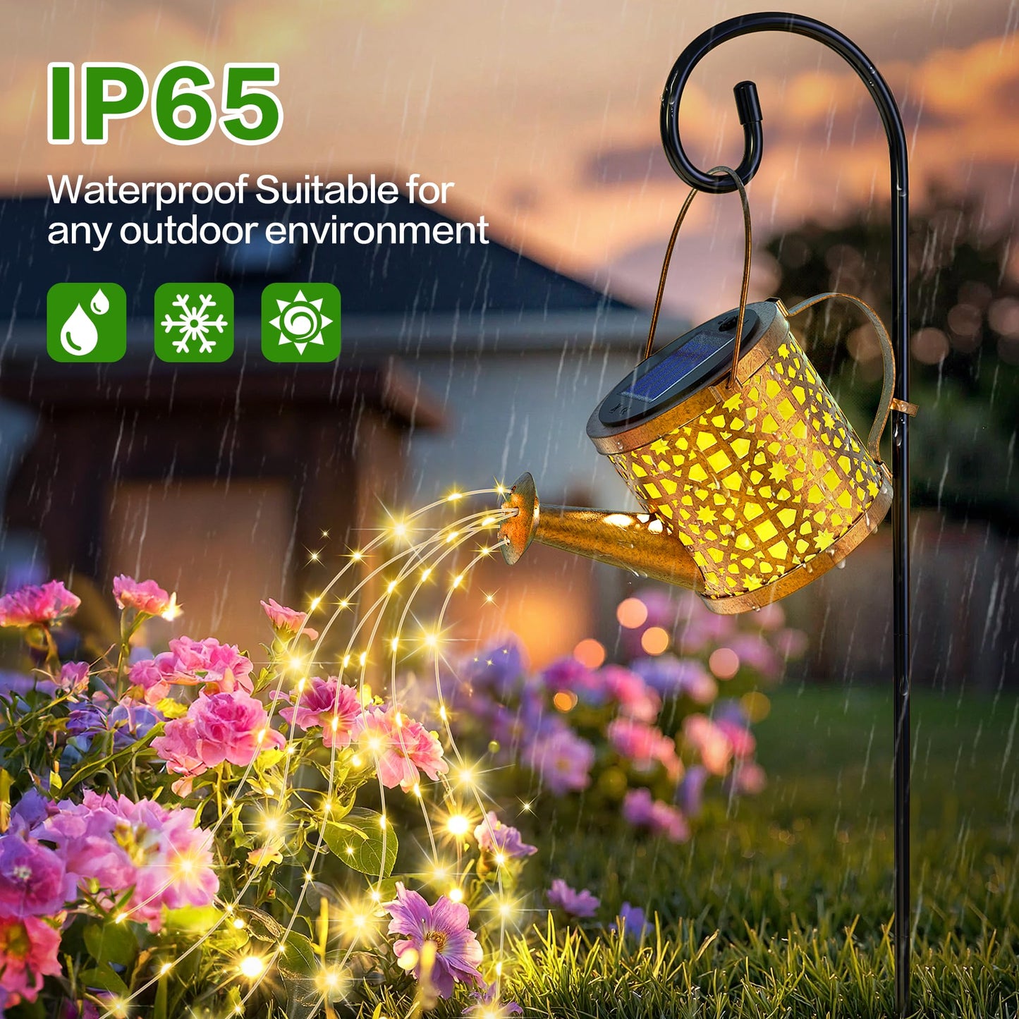 Solar Watering Can Lights Waterproof, Solar Lights Outdoor Decorative Garden Decor Metal Hanging Lights for Outside Patio Pathway Yard, Christmas Birthday Gardening Gifts
