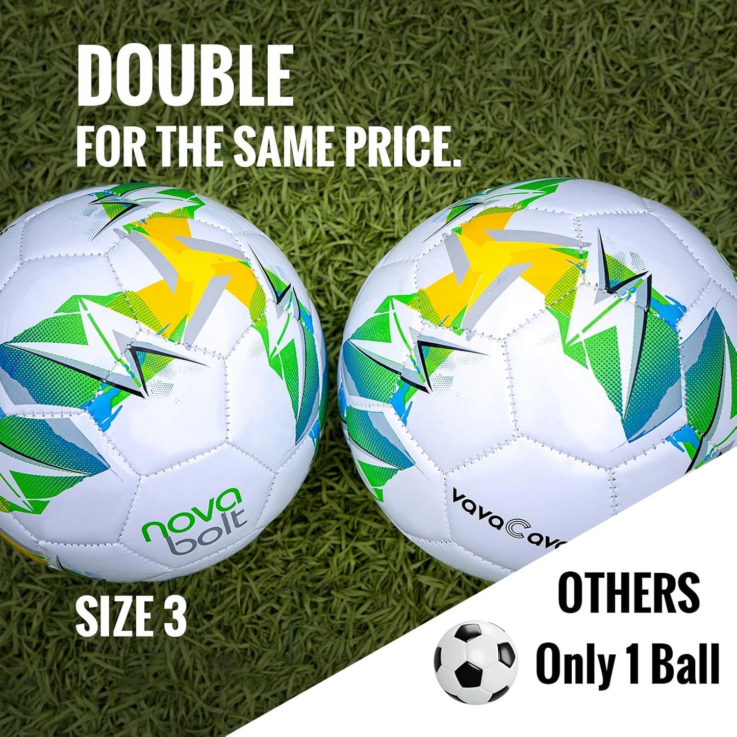 VavaCava Portable Soccer Goals Set - 4'x3' with 2 Nets, Balls, Cones & Pump | Perfect for Kids' Outdoor Fun