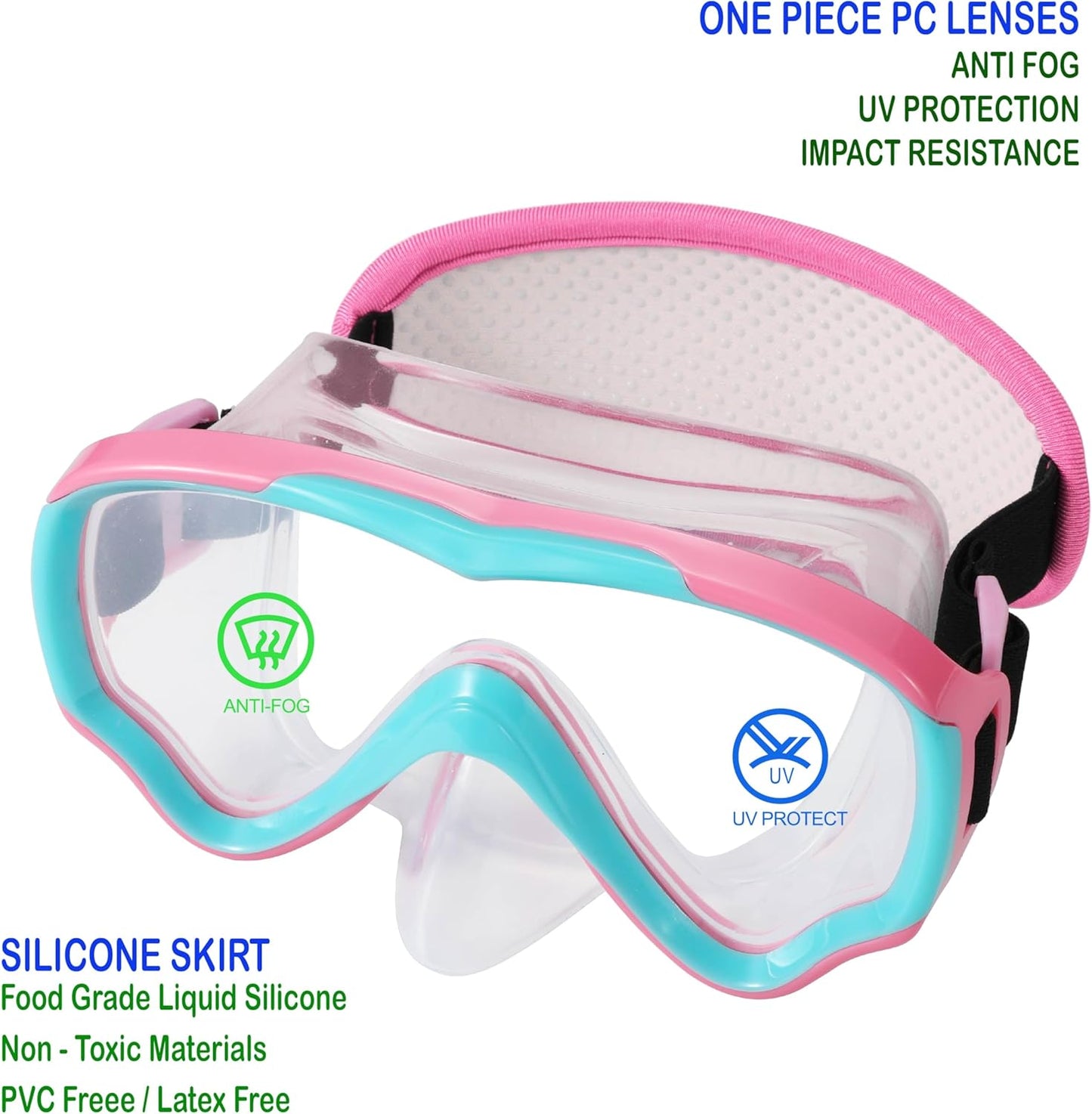 Skiennix Swim Goggles for Kids 6-14 - No Tangle Strap & Nose Cover | Perfect for Diving