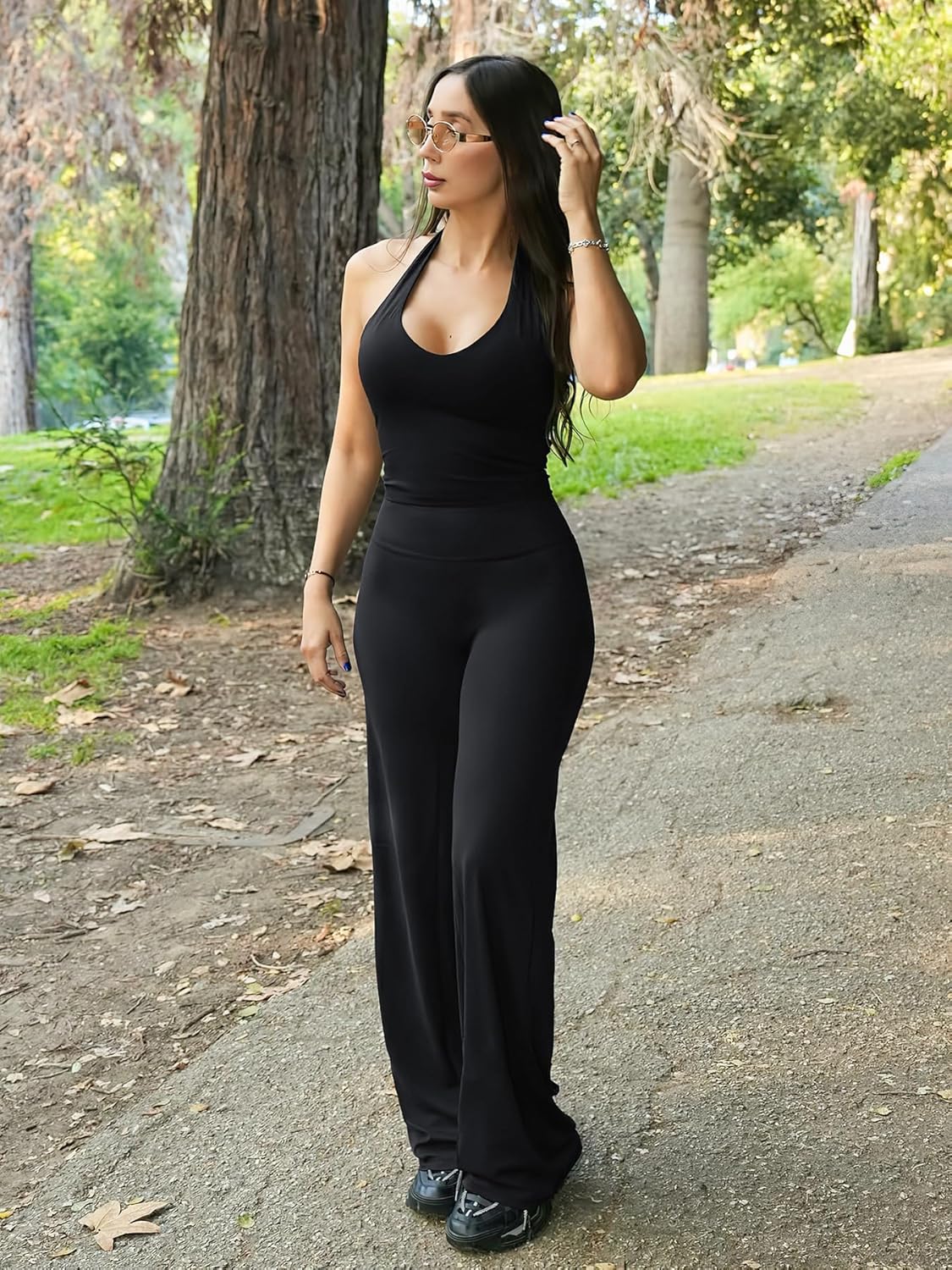 YEOREO High Waist Workout Leggings - No Front Seam, Buttery Soft Fabric | Available in 29", 31.5", 33", 35" Sizes