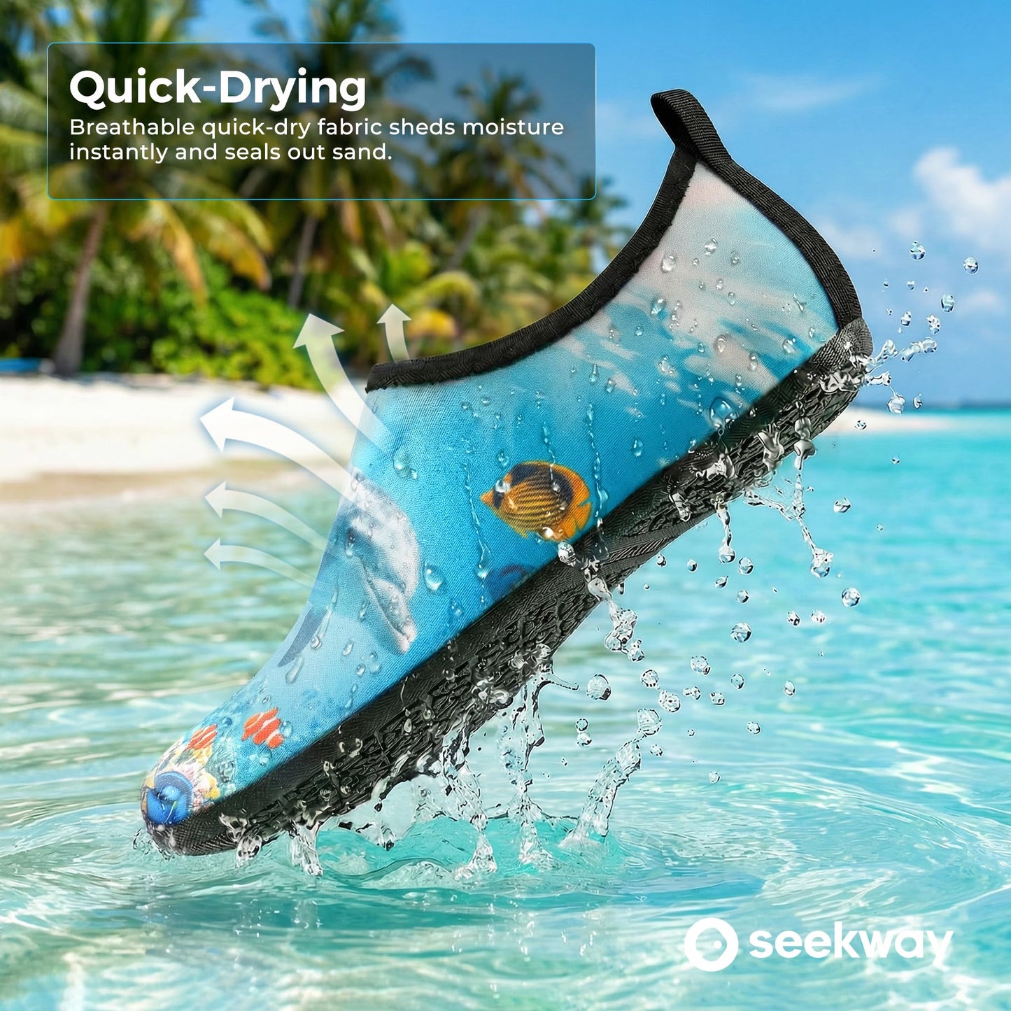 SEEKWAY Water Shoes Barefoot Aqua Socks Quick-Dry Non Slip Shoes for Beach Swim Pool River Boating Surf Women Men Bird SK002(U)