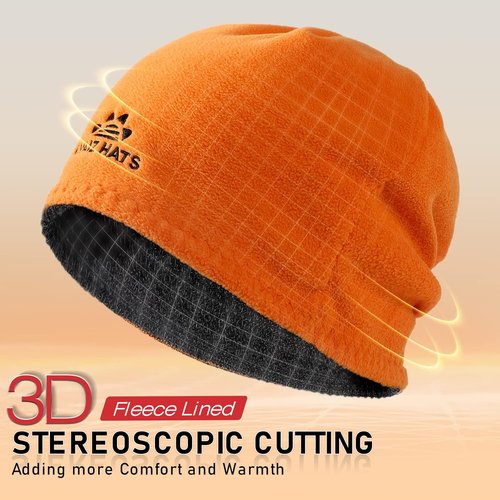 Lvaiz Mens Winter Beanie Hat Warm Fleece Lined Skull Cap for Men Reversible Women Windproof Watch Hat Knit Warm Unisex Beanie