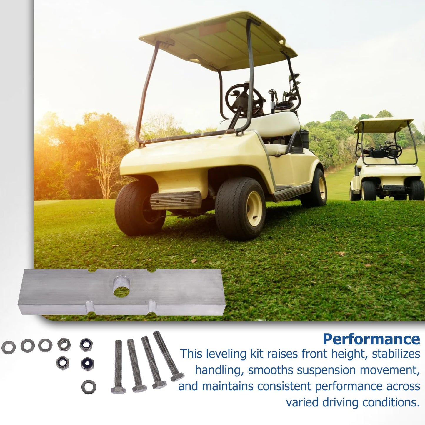WFLNHB 1" Low Pro Leveling Lift Complete Kit Replacement for Club Car Golf Car Precedent 2004+