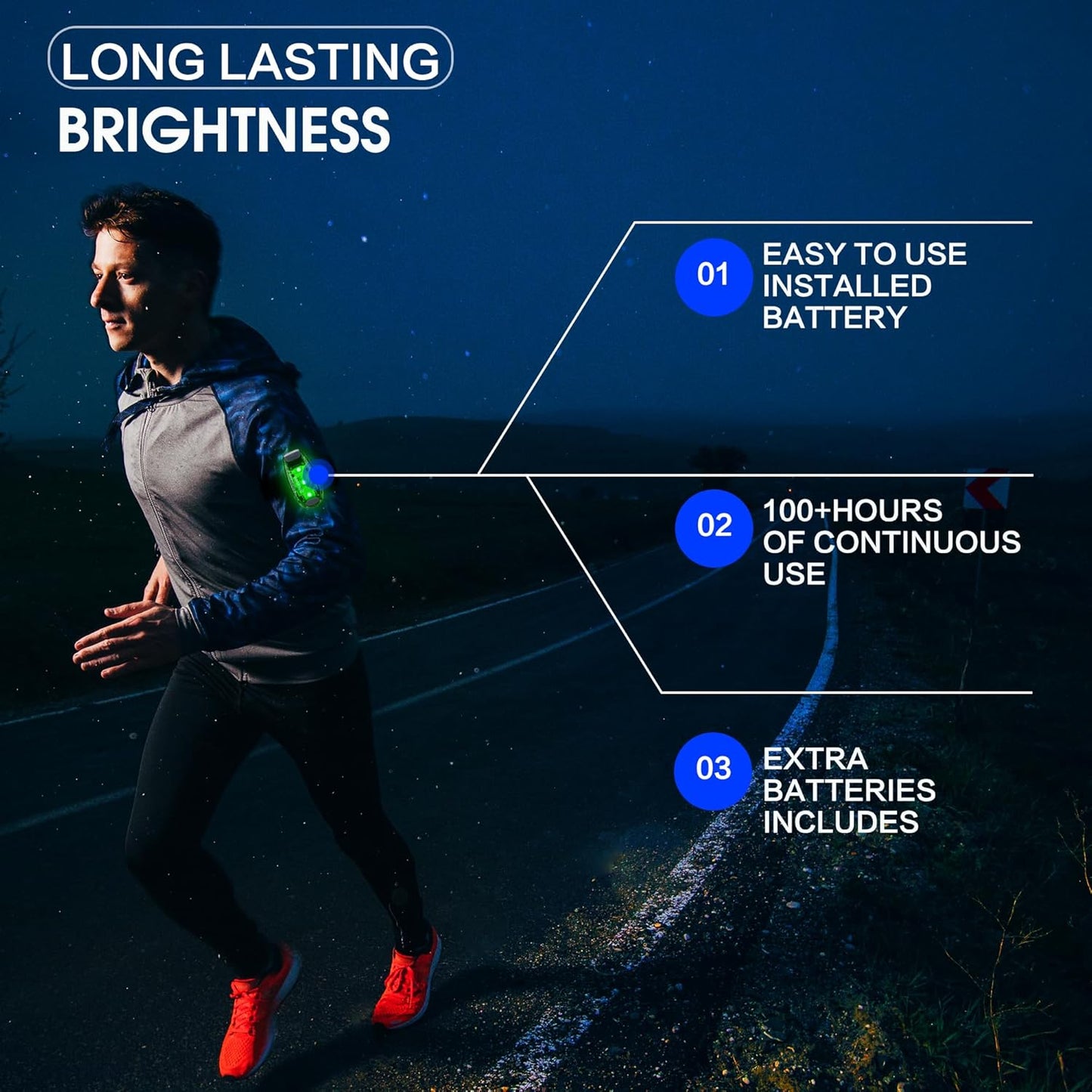 Skiennix LED Safety Lights - High Visibility Clip-On Strobe & Running Lights | 4 Pack for Runners, Bicycles, and More