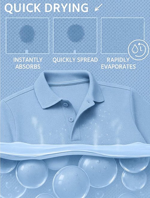 COOFANDY Men's Golf Polo Shirt - Quick Dry, Moisture-Wicking Performance | Short Sleeve, Stylish Fit