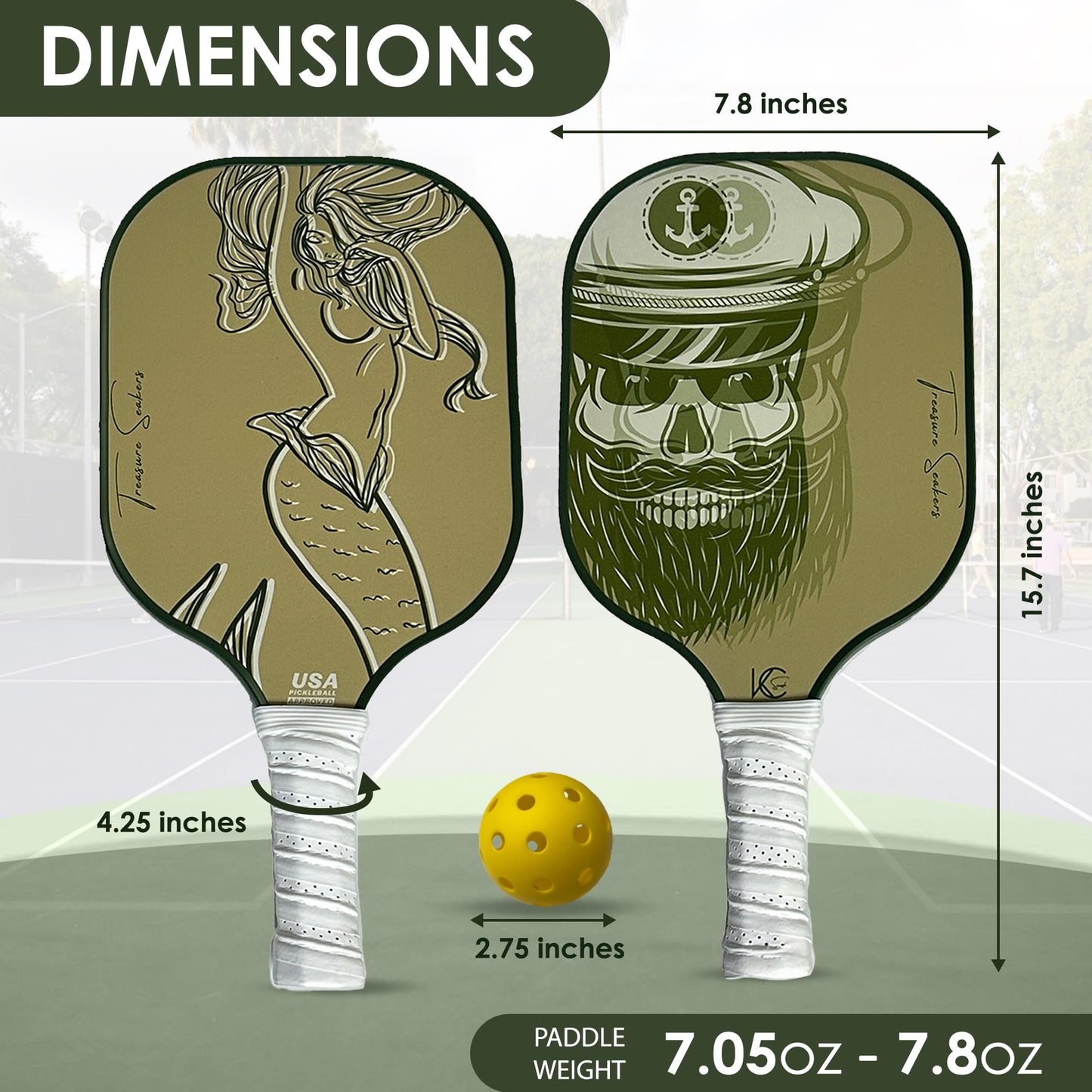 KC SMASH Pickleball Paddle Set of 2 – USAPA Approved, Beginner & Intermediate Friendly, Ultra-Comfort Grip, Includes Balls & Carry Bag