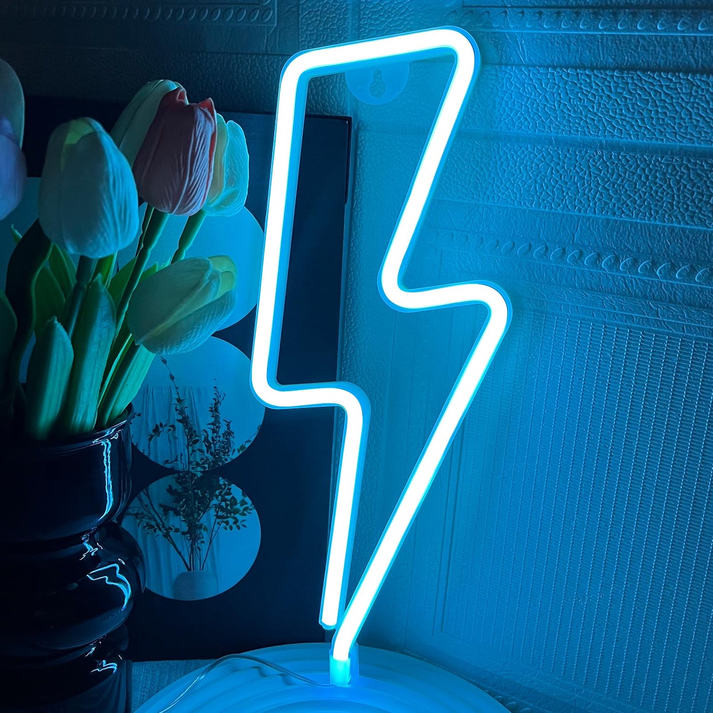 BerniceKelly Neon Signs Lightning Bolt Neon Light Sign for Wall Decor, Battery or USB Powered Led Lightning Light Neon Sign for Bedroom Kids Room Birthday Party Wedding Home Decorations