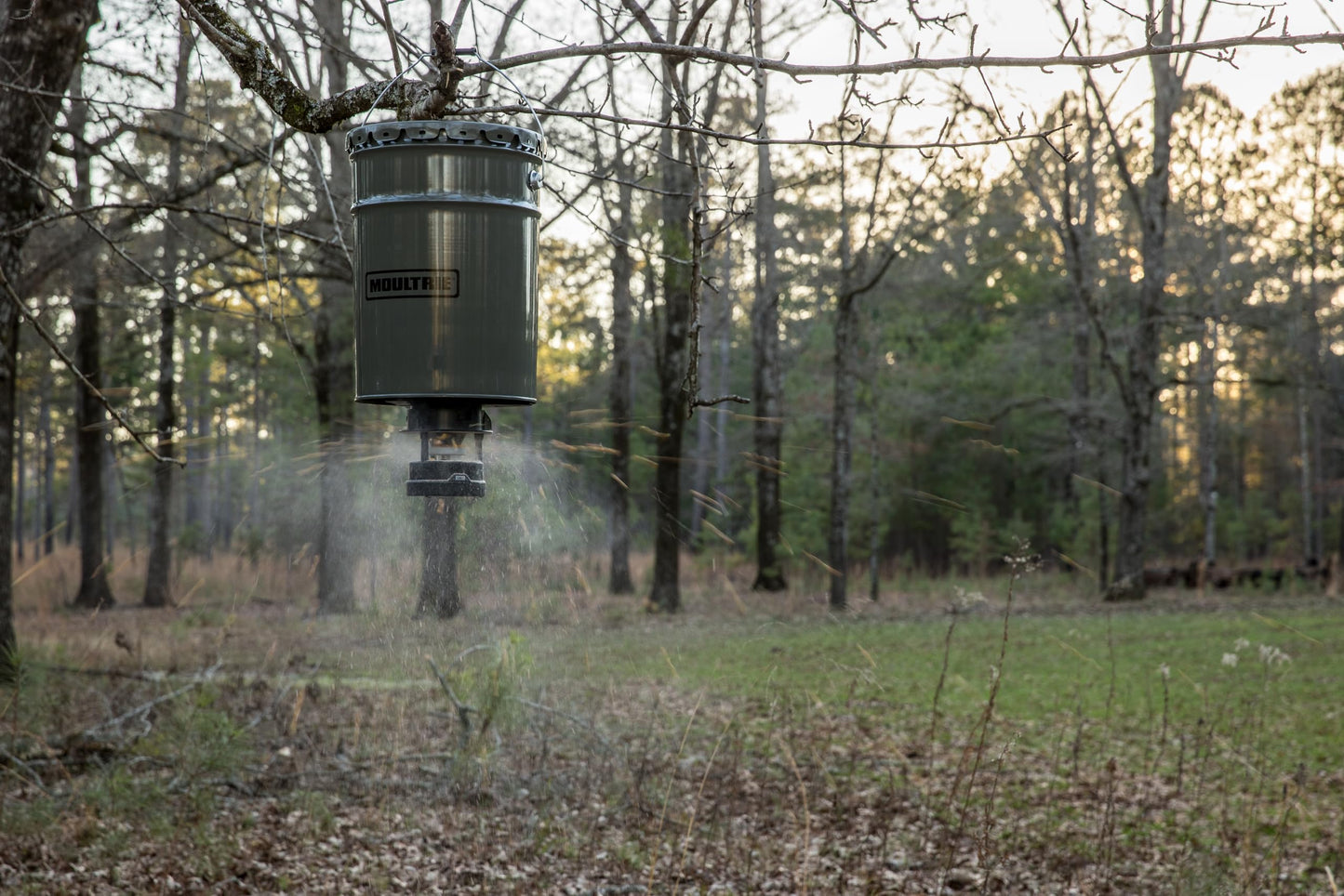 Moultrie 40 Lb All-in-One Hanging Deer Feeder - Metal Hopper, Locking Lid, Bluetooth App Control, Pairs with Edge 3, MFG-15101