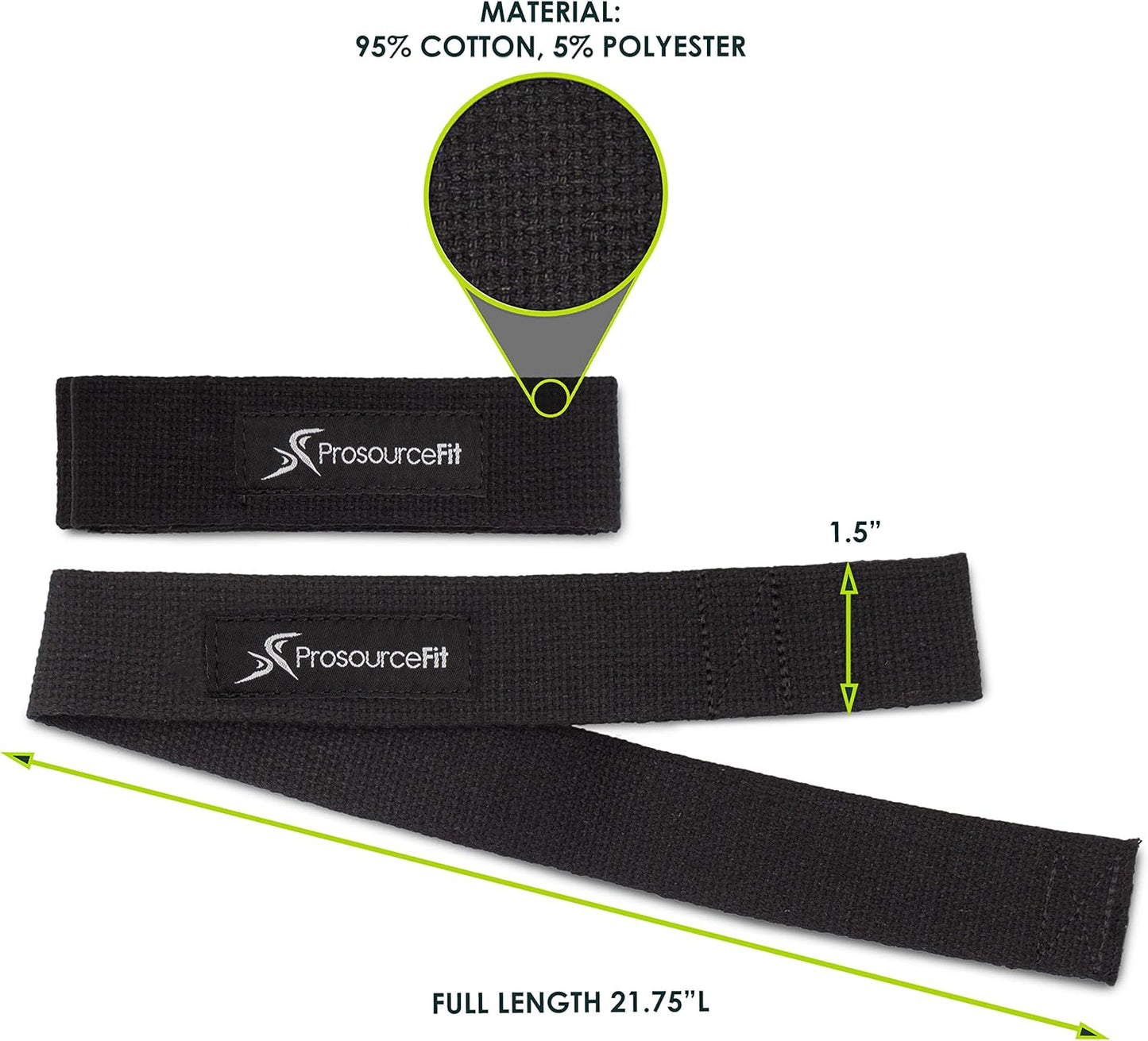 ProsourceFit Weight Lifting Straps - Adjustable Cotton Design for Enhanced Grip | Unisex