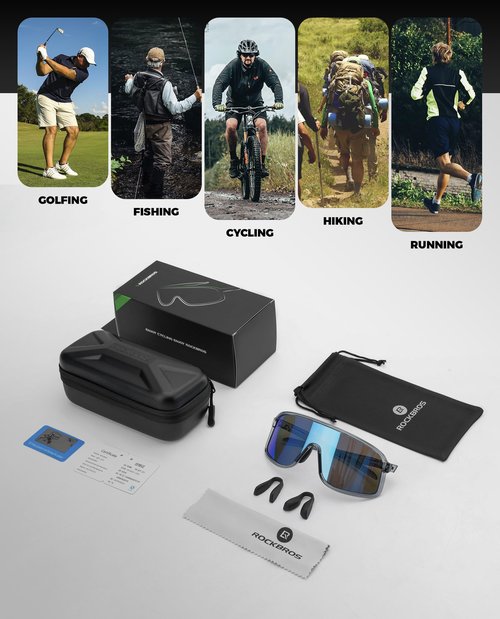 ROCKBROS Photochromic Sunglasses for Men Women Photochromic Cycling Glasses UV Protection Sports Sunglasses
