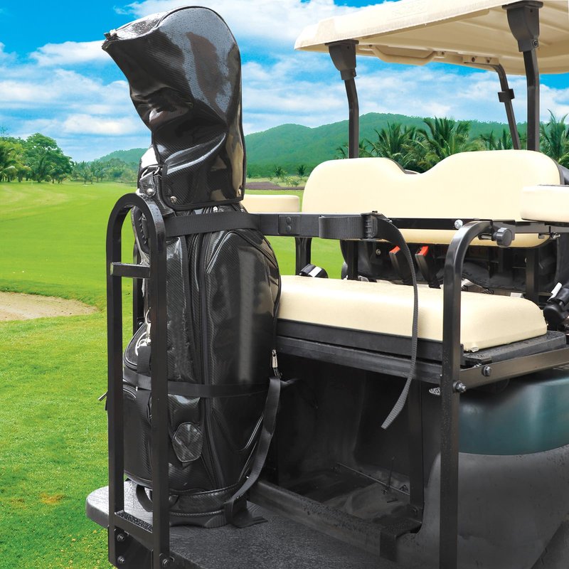 Roykaw Golf Cart Bag Holder Bracket Compatible with Rear Seat, Fits EZGO Club Car Yamaha - No Drilling Required/Easy Disassemble Design, Just Only Fit 1.0" Square Tube Frame