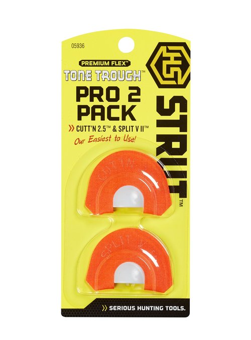 Hunters Specialties H.S. Strut Tone Tough Pro 2-Pack - Split V II & Cutt'n 2.5 Diaphragm Mouth Turkey Calls
