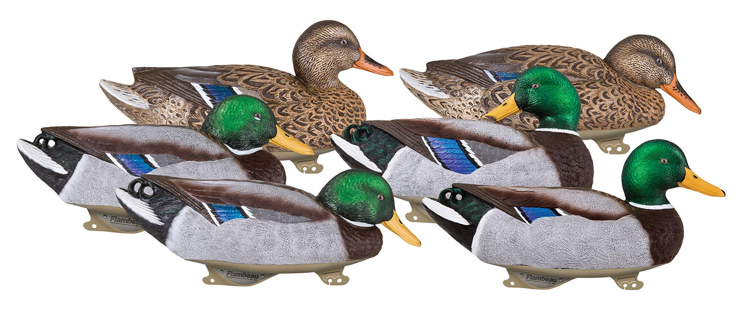 Flambeau Outdoors 1215GSD Gunning Series Mallard Decoys, Classic Floaters - 6-Pack
