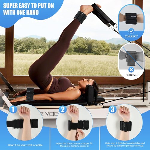 Becojadde Ankle Weights - Adjustable 1 lb/2 lb Set for Home Gym | Perfect for Walking, Running, Yoga