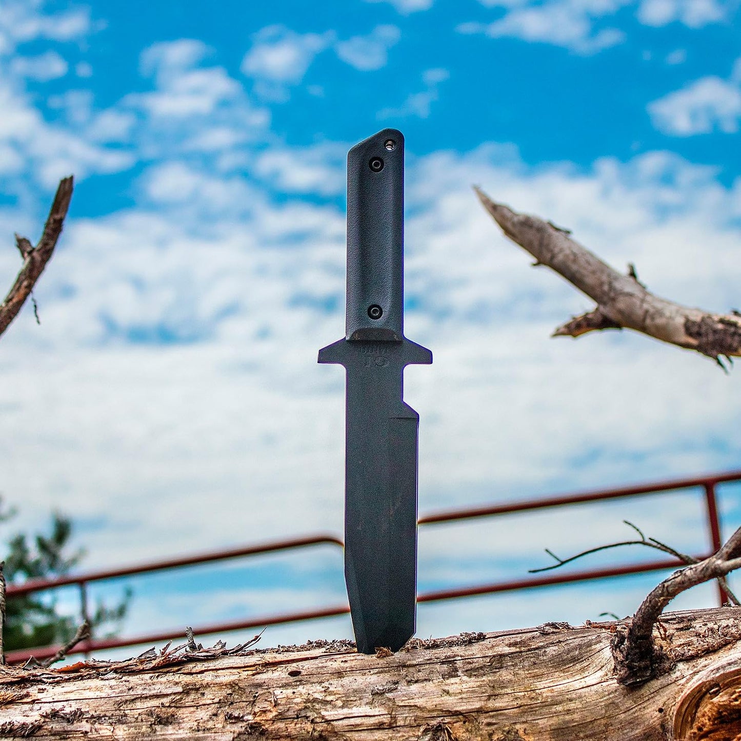 Cold Steel G.I. Tanto 7" Durable 1055 Carbon Steel Fixed Blade Tactical Outdoor Throwing Knife, 5" Handle w/ Polypropylene Scales, Integral Quillon Guard, Resistant Secure-Ex Sheath