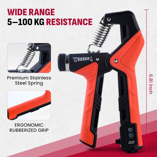 Grip Strength Trainer Kit - 4 Pack Hand Grippers with Adjustable Resistance for Muscle Building & Recovery