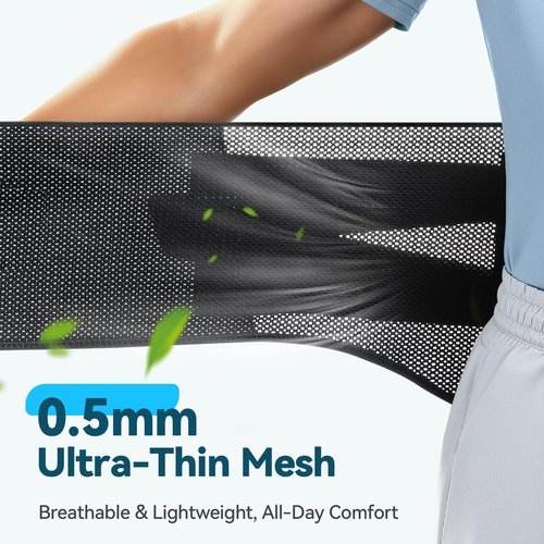 AGPTEK Back Brace for Lower Back Pain Relief, Breathable Air Mesh Back Support Belt with Ergonomic 3D Lumbar Pad for Work, Sciatica, Scoliosis, Herniated Disc, Adjustable Dual Straps, for Men Women (Large)