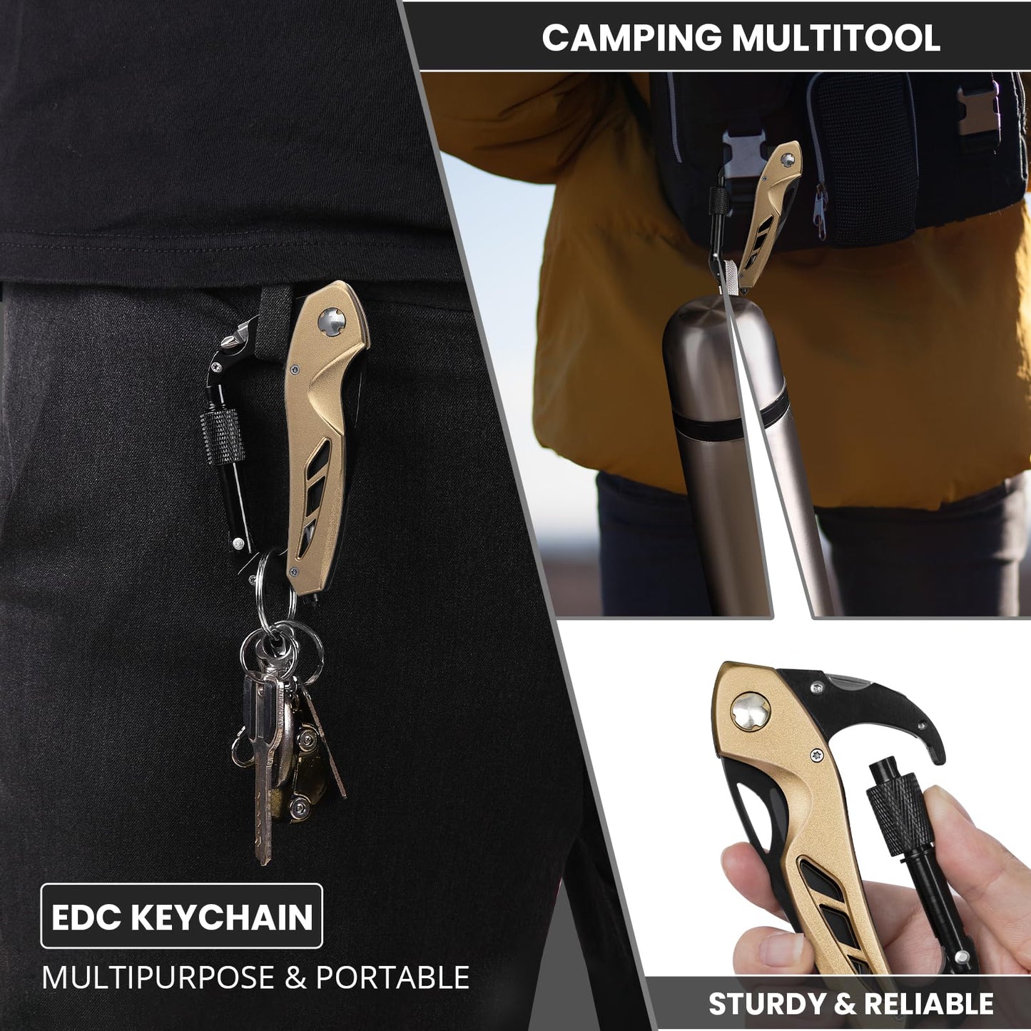 FUNBRO Multitool knife, Gift for Men (Gold)