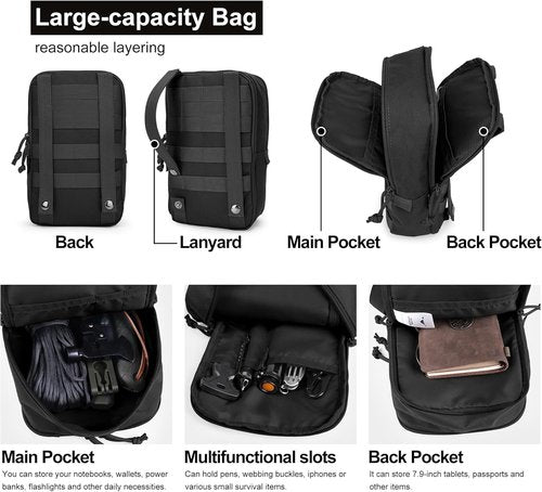 Mardingtop Tactical Utility Pouch - EDC Admin Bag with Molle Attachment | Versatile Military Design