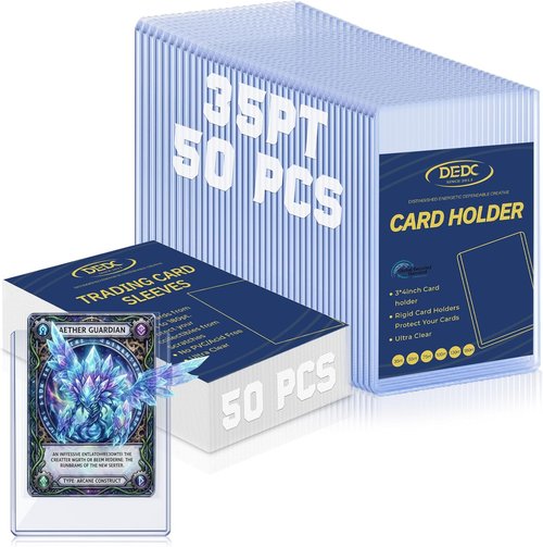 DEDC Toploaders & Soft Penny Sleeves Bundle - Rigid Card Protectors for TCG/CCG & Sports Cards | Archival Safe, Enhanced Clarity