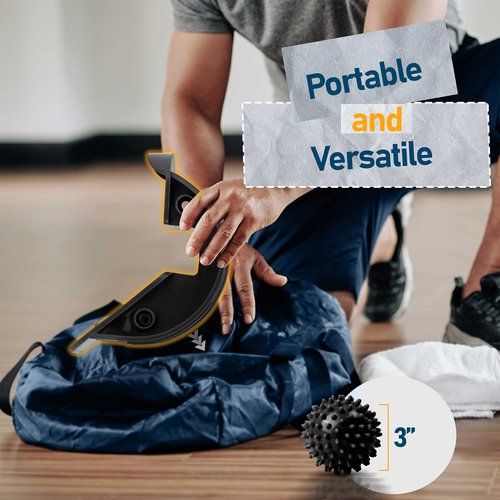 INFIDEZ Foot Rocker with Spiky Ball, Calf Stretcher for Plantar Fasciitis Relief, Achilles Tendonitis Relief, Shin Splint Relief, Ankle Stretcher, Achilles Stretcher Improving Flexibility - Black