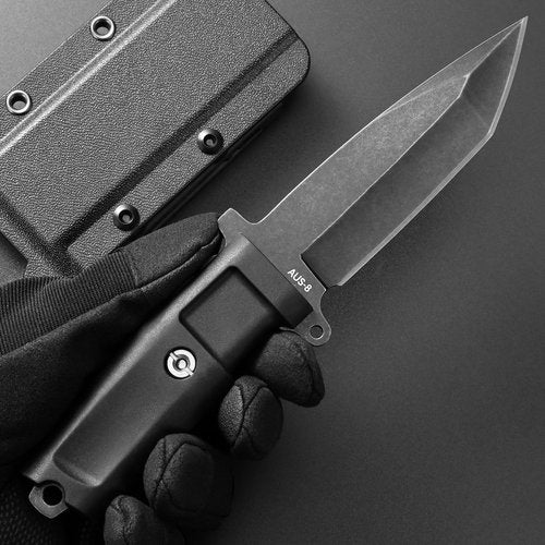 GTK34 Fixed Blade Knife AUS-8 Steel Blade Full Tang Nylon Fiberglass Handle Compact EDC Tool Fixed Knifes for Outdoor Camping Adventure Survival