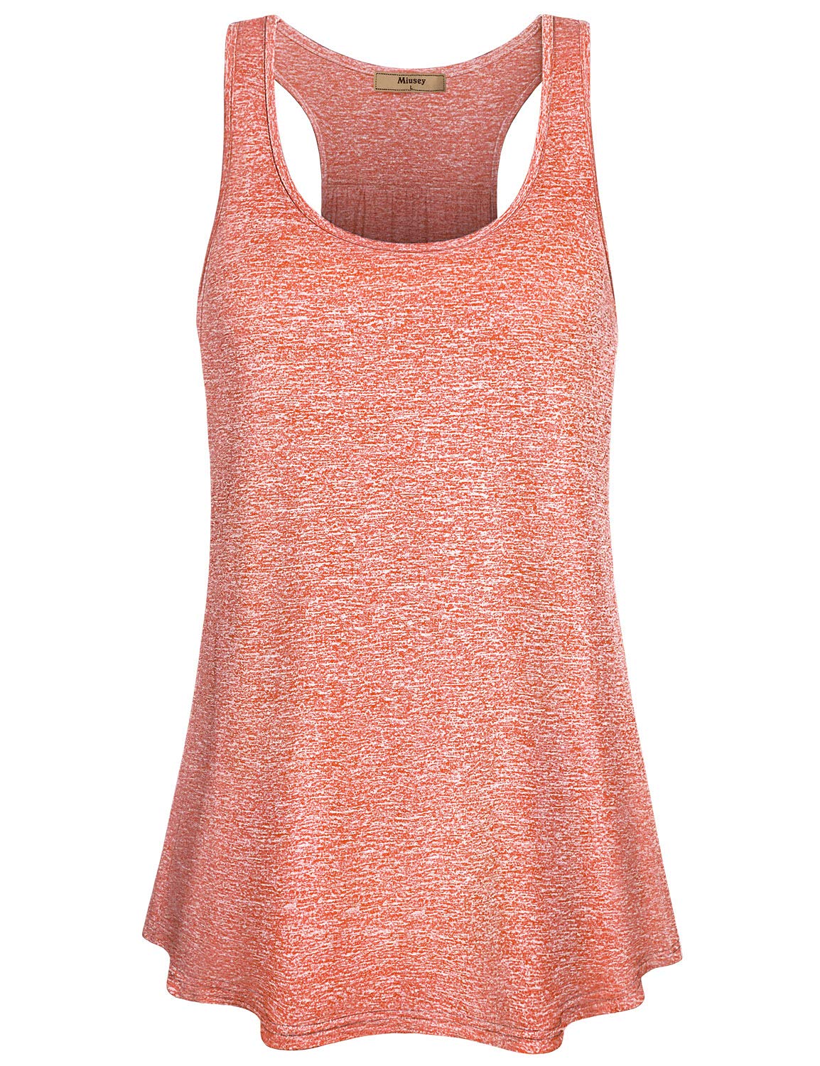 Miusey Yoga Tops for Women,Cute Workout Racerback Tanks Fashion 2022 Summer Muscle Active Shirts Sleeveless Exercise Sports Gym Athletic Activewear Pilates Clothes Coral M