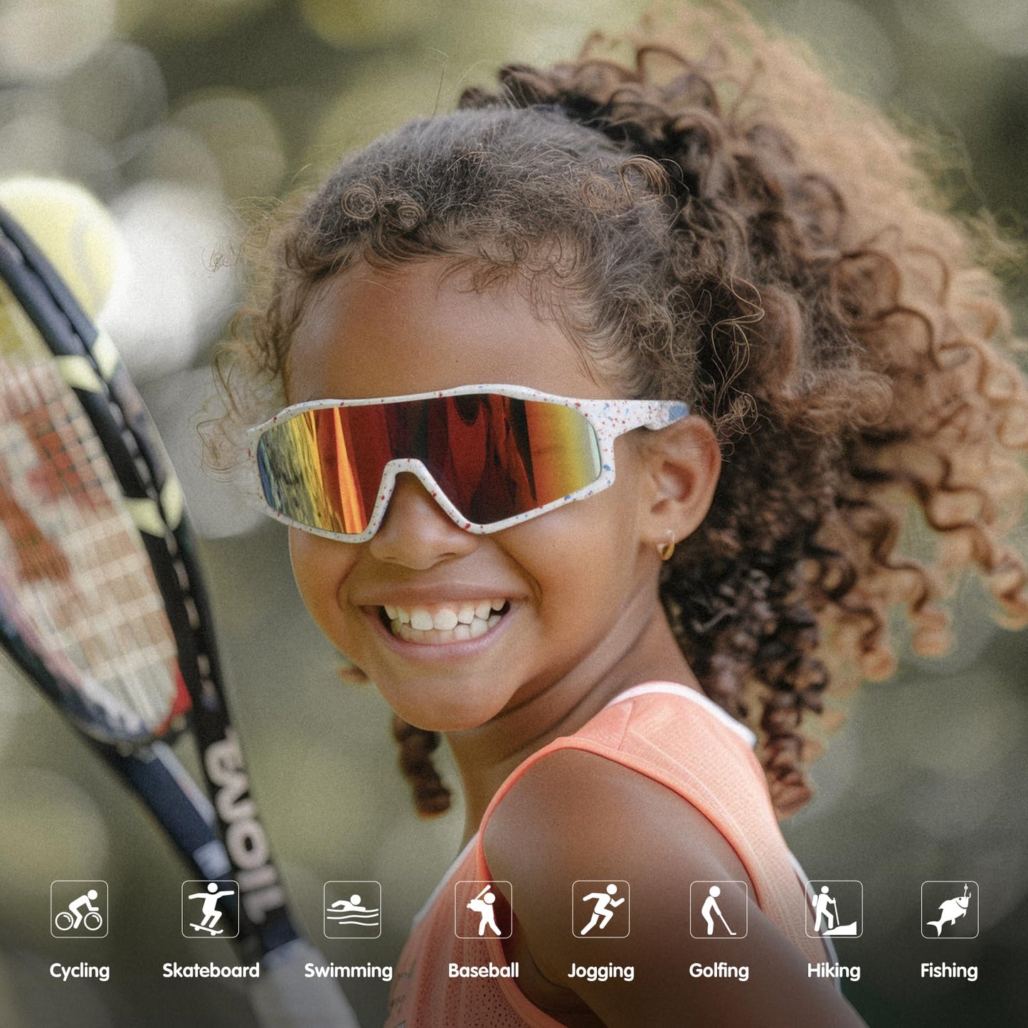 EYEBUDDY Kids Sunglasses Youth Baseball Sun Glasses Boys Girls Softball Sports UV400 Protection Goggles Age 6-12
