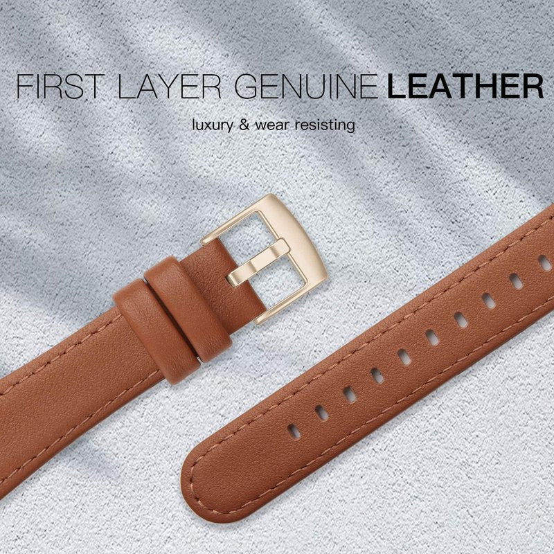 EDIMENS Leather Bands Compatible for Fitbit Versa 3 / Fitbit Versa 4 / Fitbit Sense for Women Men, Genuine Leather Bands Replacement Wristbands Straps Compatible with Versa 3 / Versa 4 / Sense