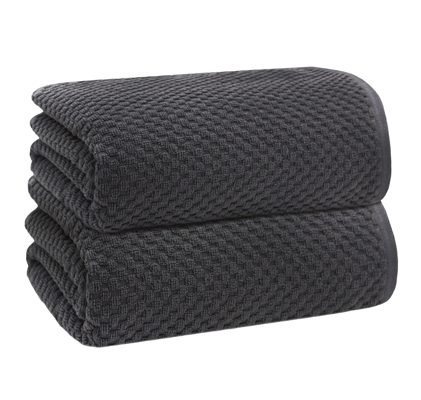 COTTON CRAFT Euro Spa Waffle Weave Bath Sheets - Set of 2 Grey Towel Sheets