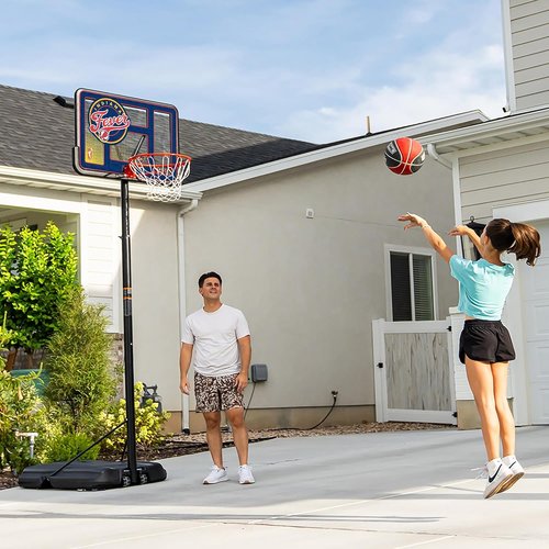Lifetime Portable Basketball Hoop | Adjustable Height 7.5-10 Ft | 44 Inch Shatterproof Backboard