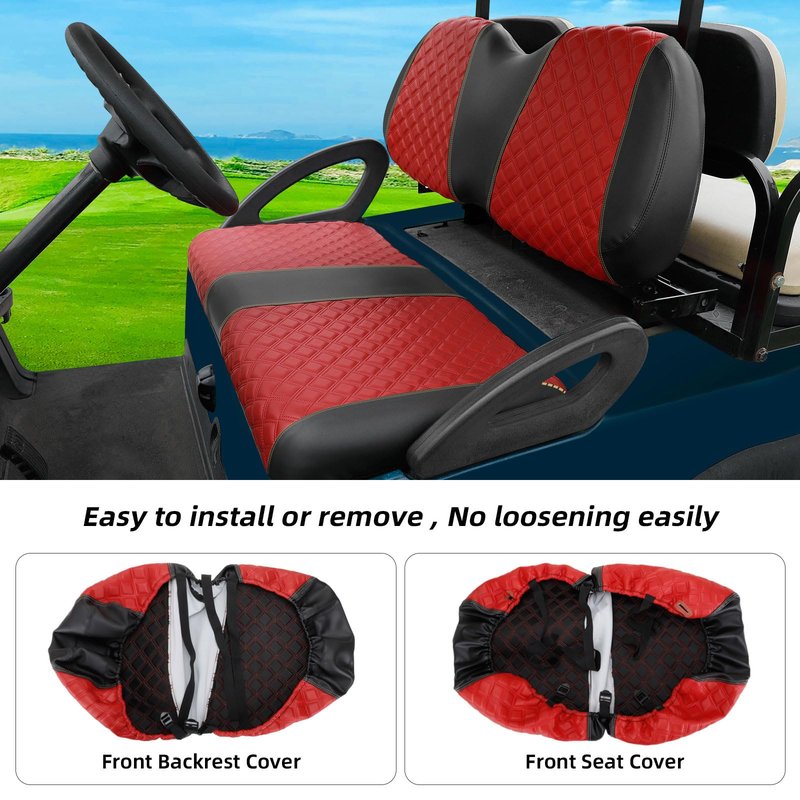 Roykaw Golf Cart Seat Covers Kit Fit for Club Car Precedent OEM Ordinary Seat Cushion, Marine Grade Vinyl Material/More Soft and Comfortable, Breathable & Easy to Clean