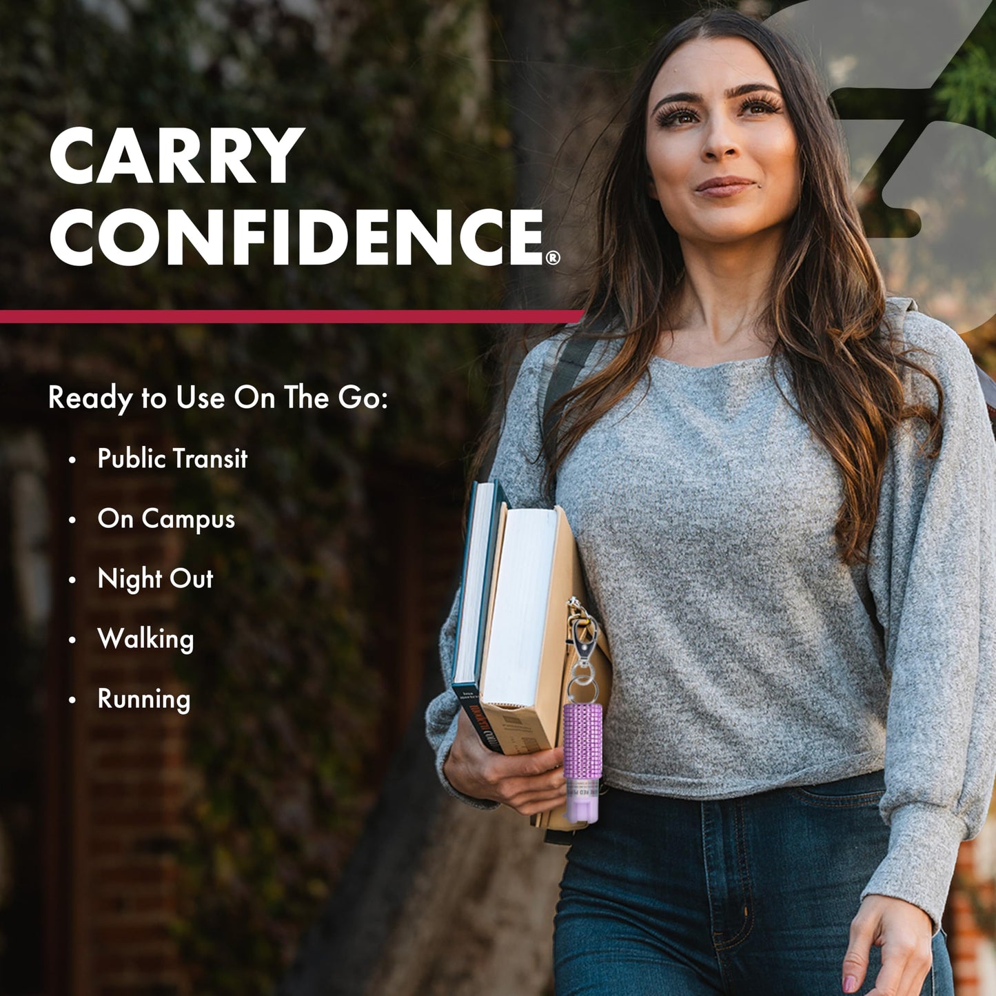 SABRE Mighty Discreet Pepper Spray, Protect Against Multiple Threats with 16 Bursts, Ultra-Compact Design, 40 Percent Smaller Than Other Pepper Sprays, UV Marking Dye, Snap Clip, 0.18 fl oz