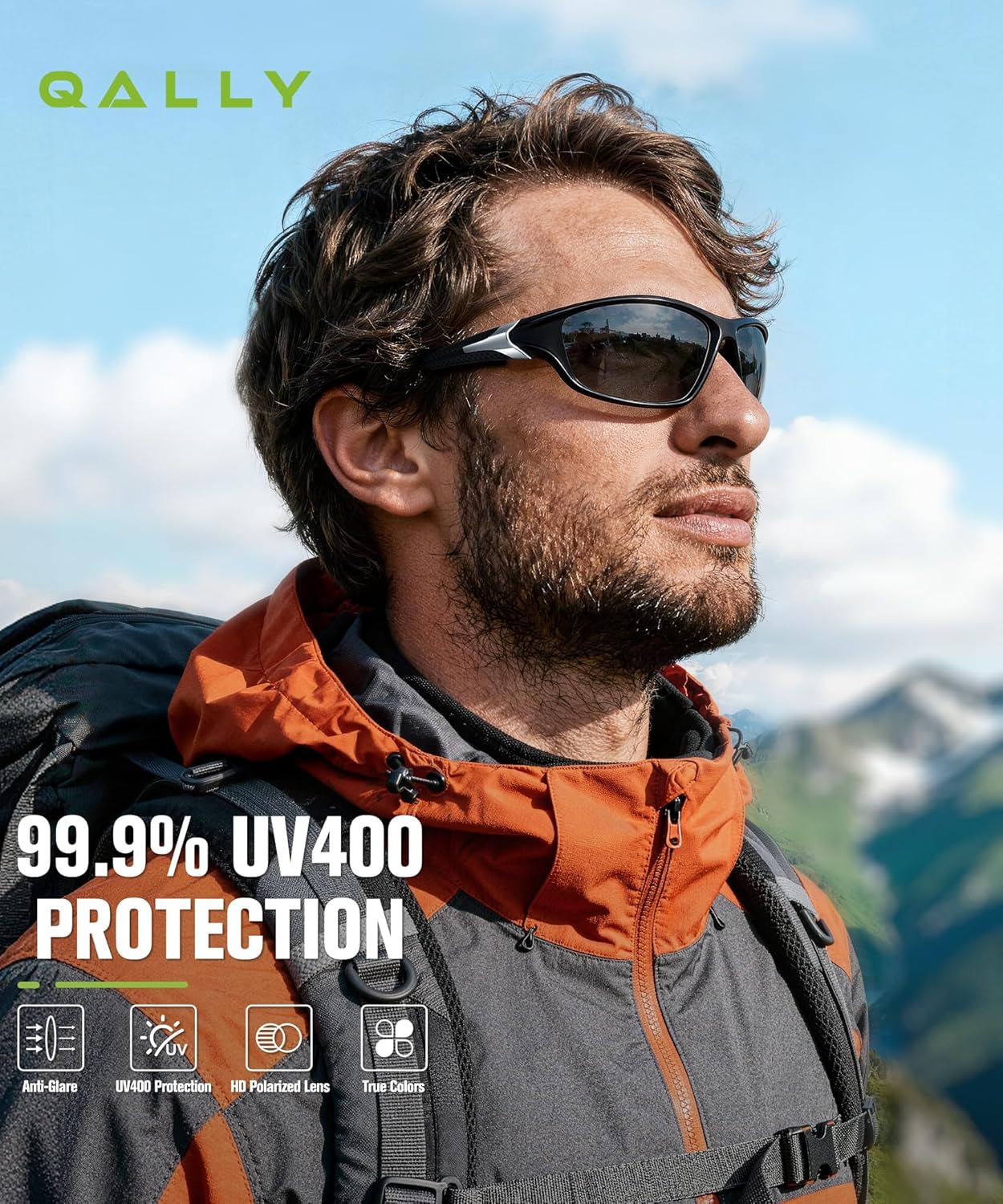 Polarized Sunglasses for Men - UV400 Sports Eyewear for Driving, Golf, Cycling & Fishing