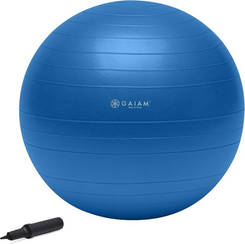 Gaiam Anti-Burst Exercise Ball - Textured Grip for Core Strength & Yoga | Includes Air Pump