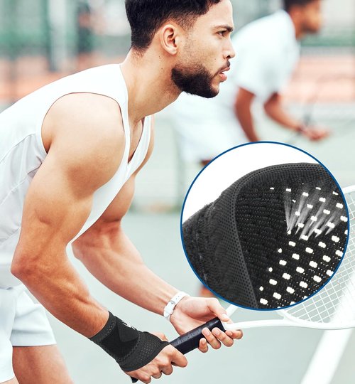 HiRui Ultra-Thin Mesh Wrist Wraps - Breathable Adjustable Support for Pain Relief - One Size Fits All (Black)