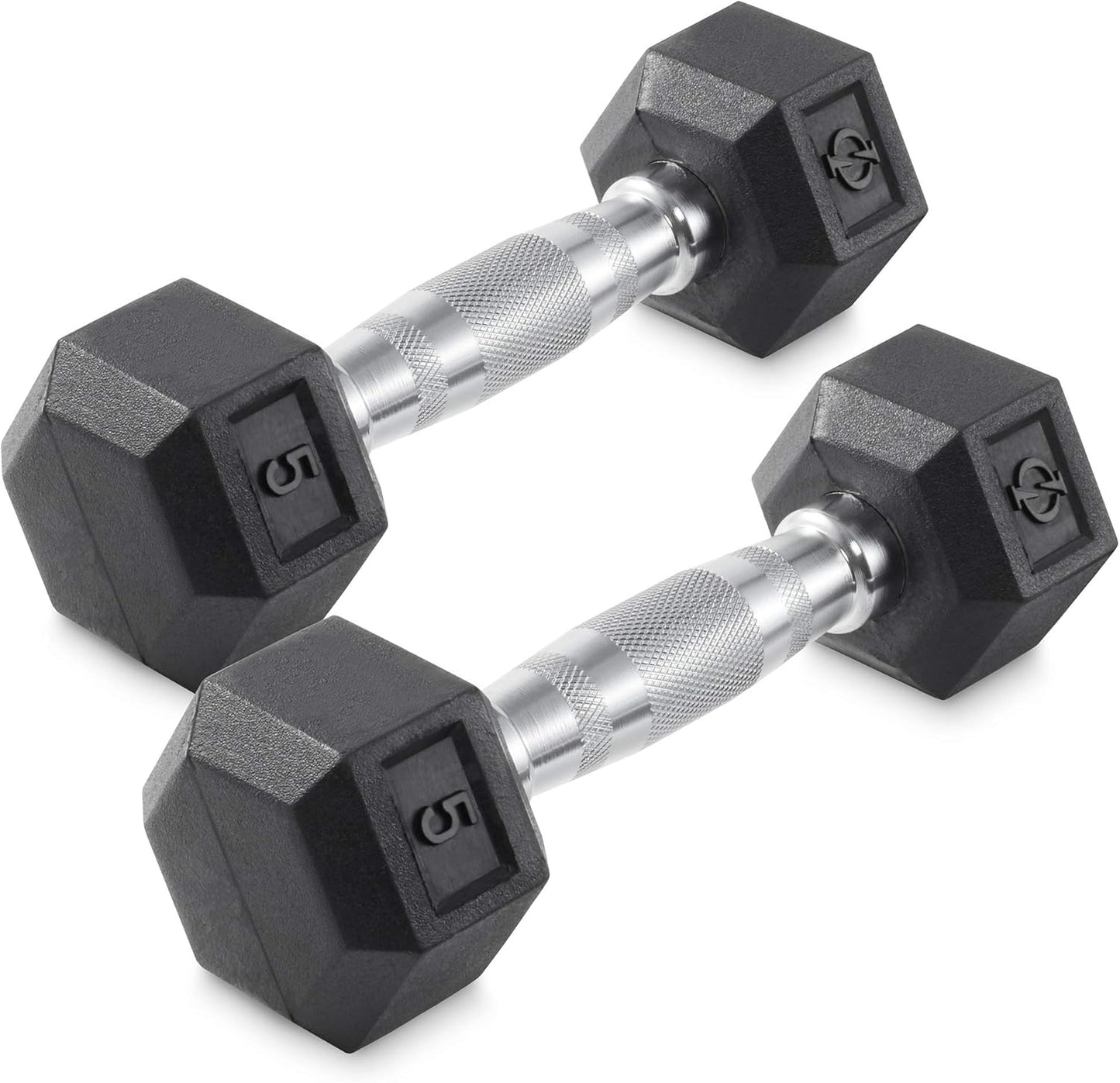 Philosophy Hex Dumbbells - Rubber Coated Hand Weights for Strength Training | Pairs