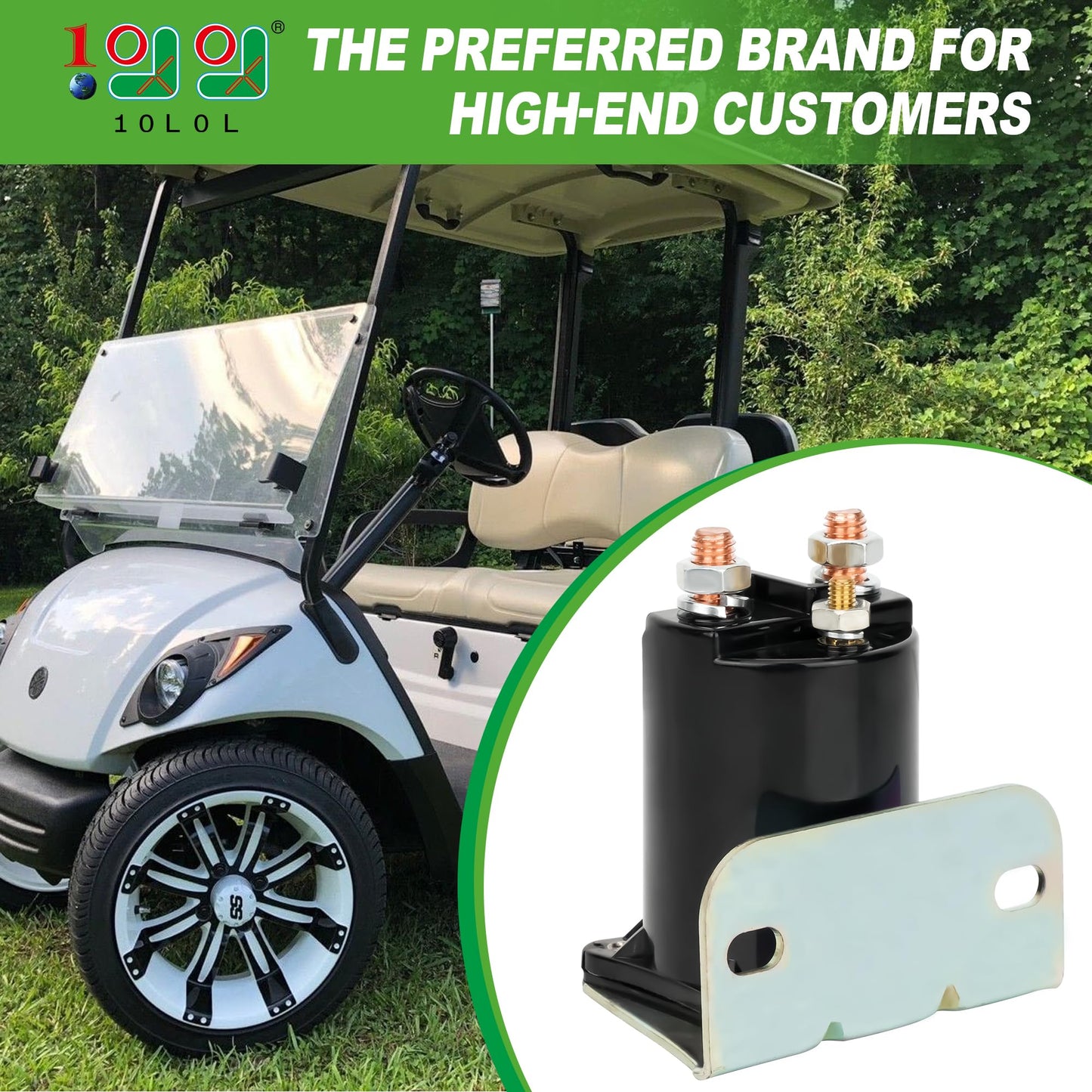 10L0L Golf Cart 12V 4-Terminal Starter Solenoid Relay for Yamaha G2 G8 G9 G11 G14 G16 G20 1985-2002 Gas Golf Cart, Replaces JF2-H1950-00, JR3-H1950-00, J38-81950-01