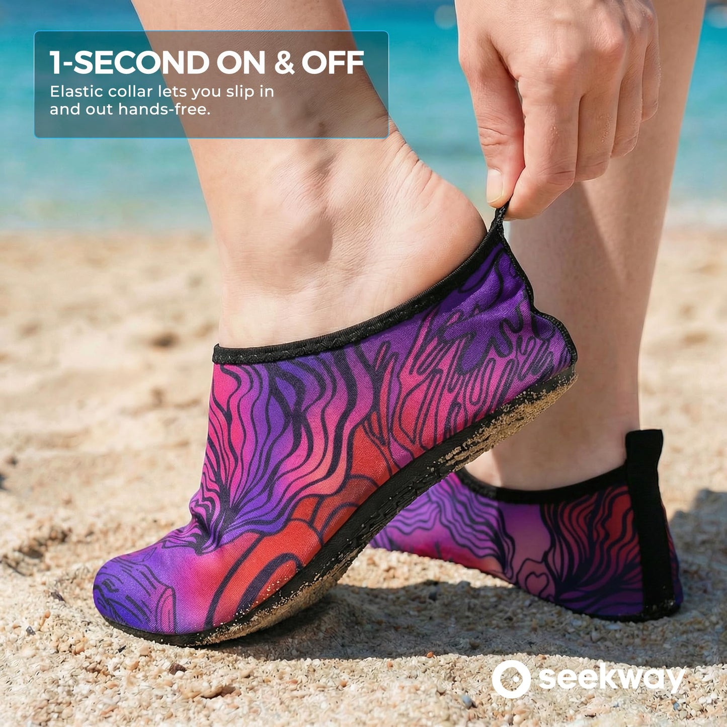 SEEKWAY Water Shoes Barefoot Aqua Socks Quick-Dry Non Slip Shoes for Beach Swim Pool River Boating Surf Women Men Bird SK002(U)