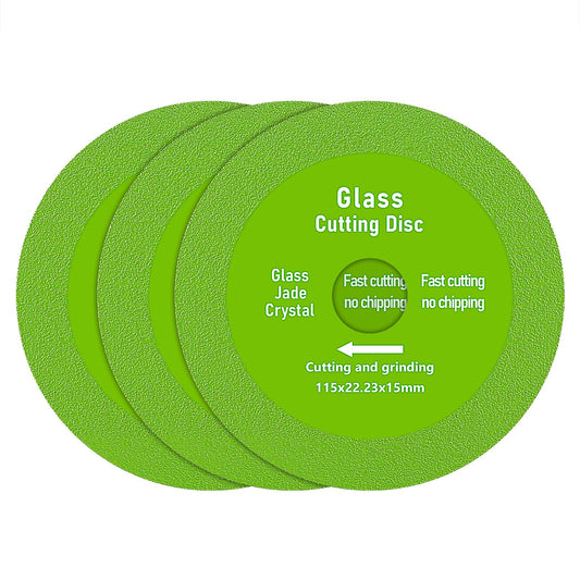 LOZLIN 3PCS 4.5" Diamond Cutting Wheel for Glass, Tile, Marble - Ultra-Thin 115mm Angle Grinder Blades, High-Speed Discs for Ceramics - Dry Multi-Purpose Saw Blades