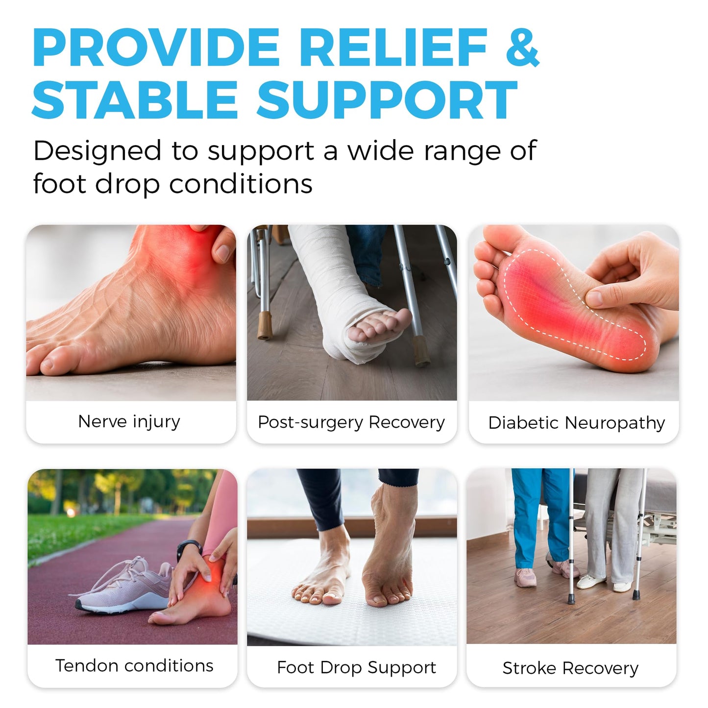 Dosh AFO Foot Drop Brace - Drop Foot Brace for Walking - AFO - Unisex (Right - One Size)
