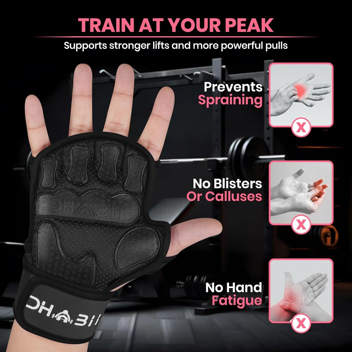 Skiennix Workout Gloves - Smartwatch Compatible Ventilated Gym Gloves with Wrist Support | Breathable Weight Lifting for Fitness & Cycling