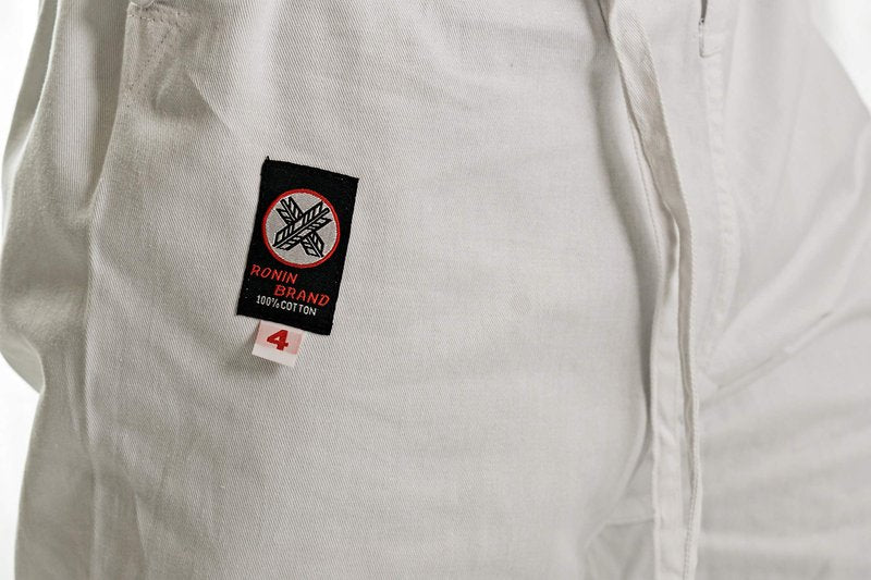 Ronin Pants Middle Weight 100% Cotton (White, 6)