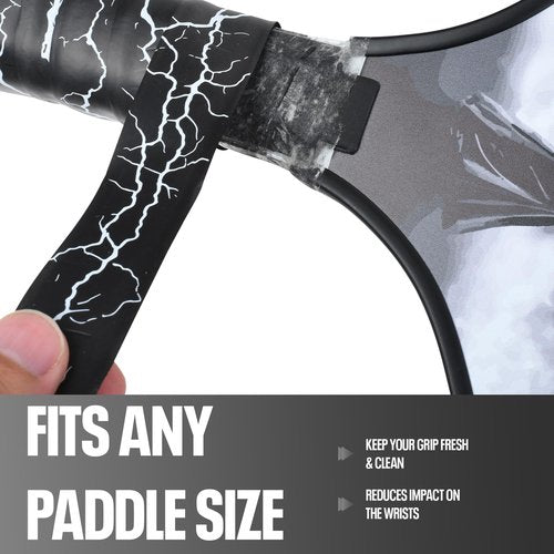 DH Mythic Replacement Grip for Pickleball & Tennis | Anti-Slip, Ultra-Durable, Sweat-Resistant Wrap (Lightning, Black)